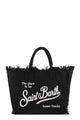 Mc2 Saint Barth Cotton Canvas Tote Bag With Saint Barth Logo And Fringed Trims