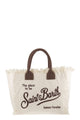 Mc2 Saint Barth Cotton Canvas Tote Bag With Saint Barth Logo And Fringed Trims