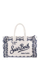 Mc2 Saint Barth Cotton Canvas Beach Tote Bag With Bandana Print And Ruffles