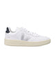 Veja Veja V-90 White And Silver Leather Sneakers