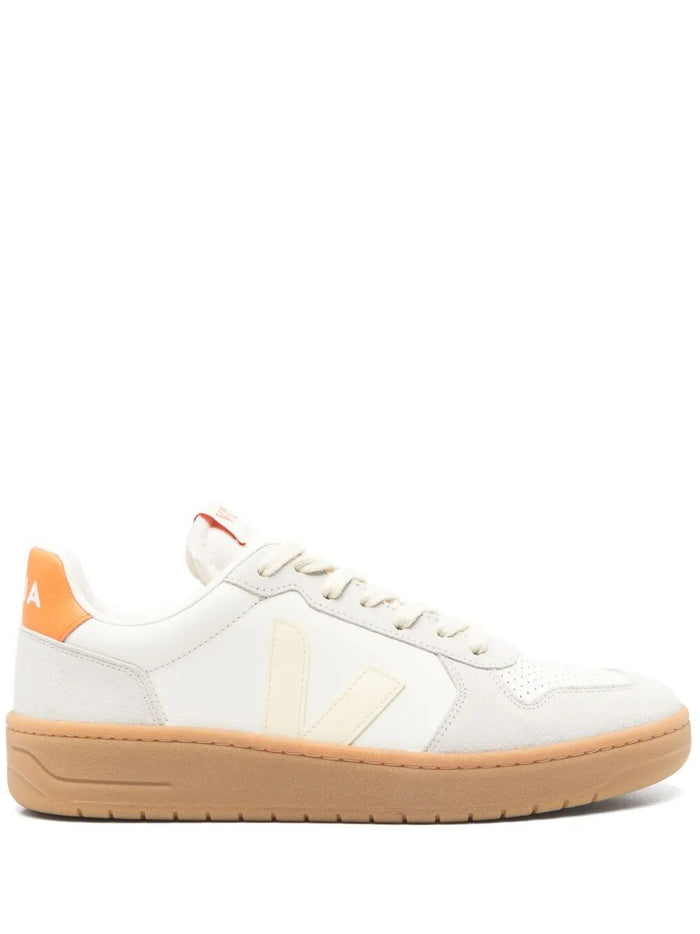 Veja V-82 Grained Leather Pure Sneakers