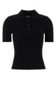 Courregès Black Viscose Blend Polo Shirt