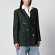 Vitovi Green Double-Breasted Linen-Blend Jacket