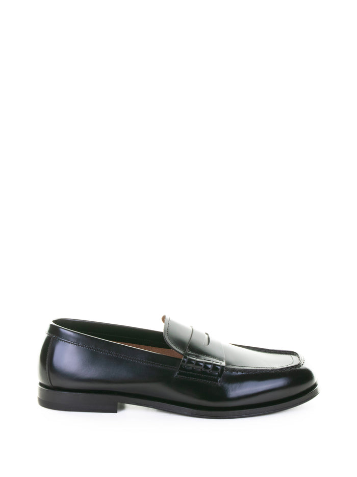 Henderson Black Leather Moccasin