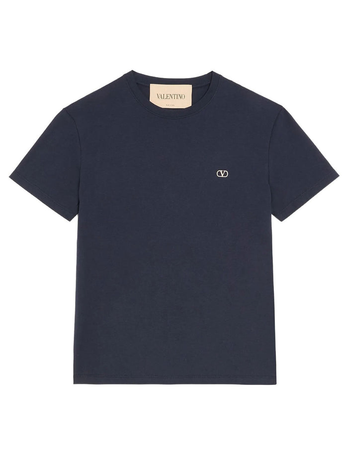 Valentino Garavani Valentino Cotton T-Shirt With Vlogo Embroidery