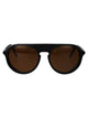 Vuarnet Matte Black Orange Injected Sunglasses