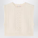 Bonpoint Beige Wool Gilet With A Braided Pattern