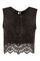 Maurizio Mykonos Linen Top With Tonal Embroidery And Lace Hem