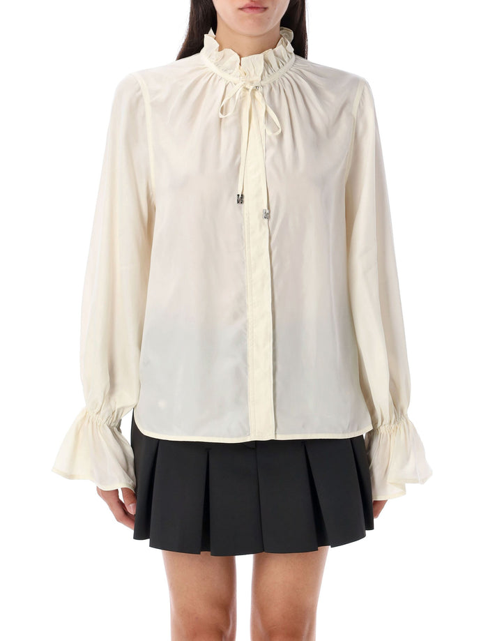 Ganni Fluid Cupro Tie Shirt