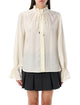 Ganni Fluid Cupro Tie Shirt