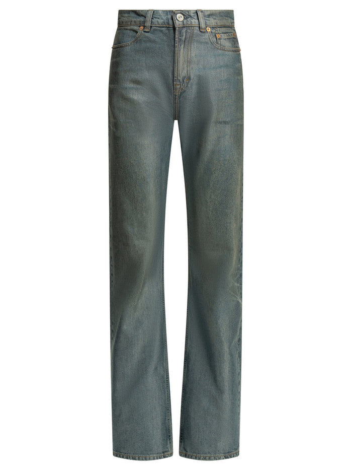 Our Legacy Wata Cut Blue Organic Cotton Polyester Straight Leg Jeans