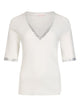 Liu Jo White Rhinestone Appliqué Sweater