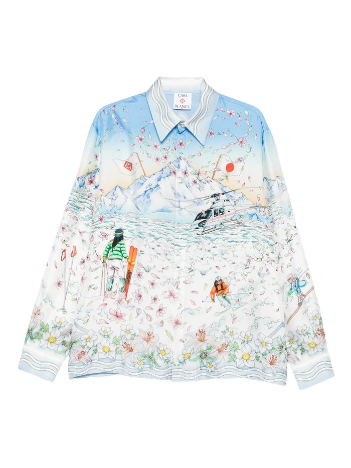 Casablanca Hiver Fleuri Silk Classic Shirt