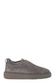 Santoni Slip-On Suede Sneakers With Fur