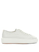 Santoni White Calf Leather Rubber Sneakers