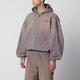 Willy Chavarria Graphite Zipup Jacket With Vintage Effect