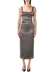 The Attico The Attico Grey Satin Midi Dress