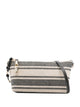 Furla Beige Black Canvas Fabric Calf Leather Handbag