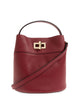 Furla Herry Burdeos Furla Amelia Mini Bucket Bag In Grained Leather Featuring A Gold-Tone Twist Lock.