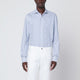 Xacus White/Blue Striped Travel Shirt