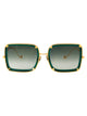 Anna Karin Karlsson Gold Emerald Acetate Sunglasses