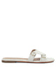 Santoni White Calf Cow Leather Sandals