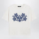 Weekend Max Mara Écru Cotton Jersey T-Shirt With Embroidery