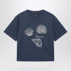 Weekend Max Mara Blue Cotton Jersey T-Shirt With Embroidery