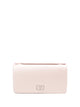 Valentino Vlogo Signature Chain Wallet In Satin With Jewel Logo