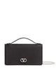 Valentino Vlogo Signature Chain Wallet In Satin With Jewel Logo