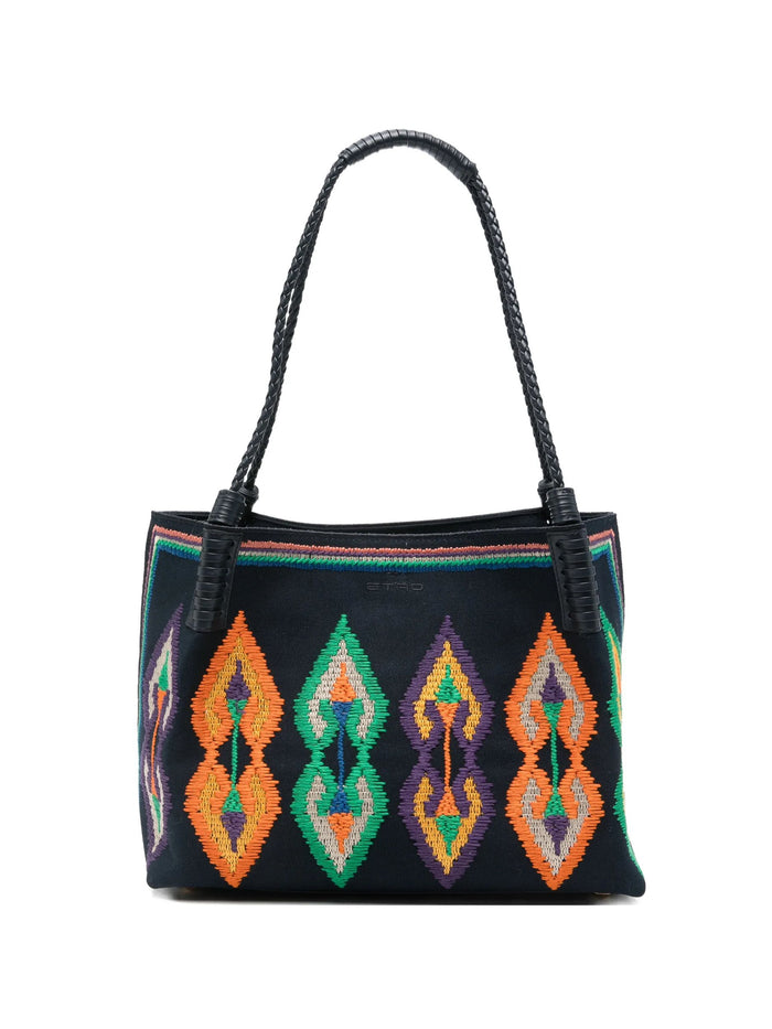 Etro Cotton Calf Leather Bag