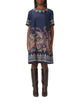 Etro Silk Mini Tunic Dress With Placed Floral Paisley Print