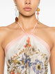 Etro Pink Top With Flowers, Neck-Hitched
