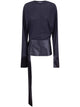 Darkpark "Luna" Jersey Top With Dropped Satin Details