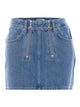 Marine Serre Denim Blue Mini Denim Skirt