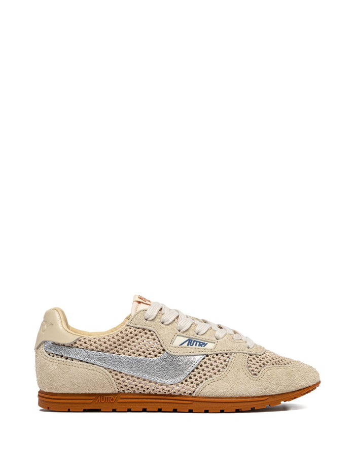 Autry Sneaker Windspin Rejilla Beige Plateado