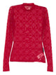 Marine Serre Flock Monogram Top - - Mesh - Red