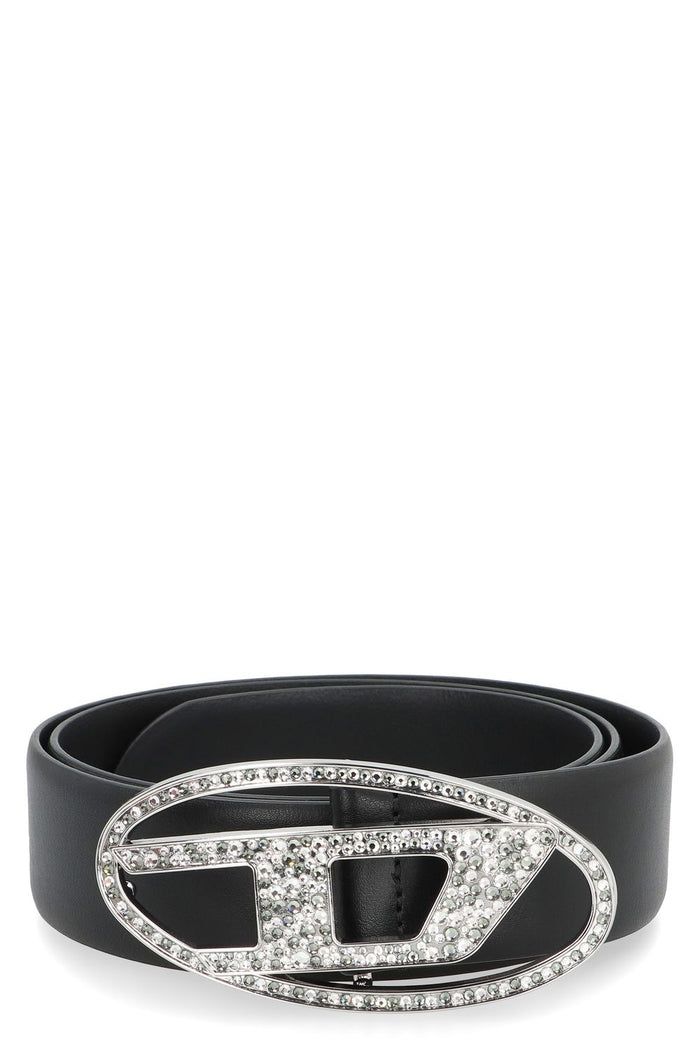 Diesel B-1Dr Strass Leather Belt