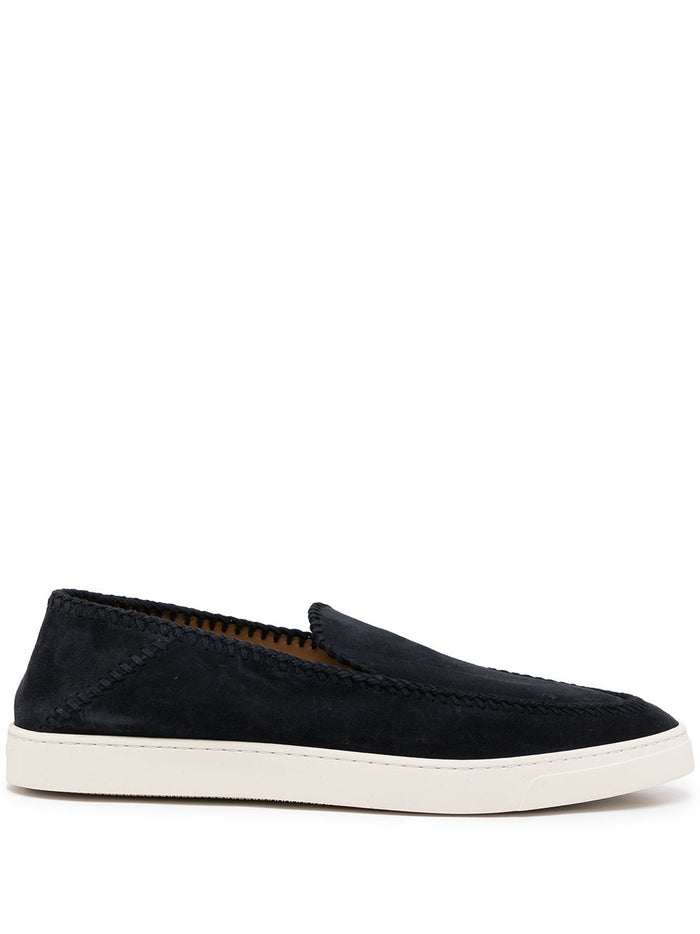 Giorgio Armani Leather Slip-On Sneakers
