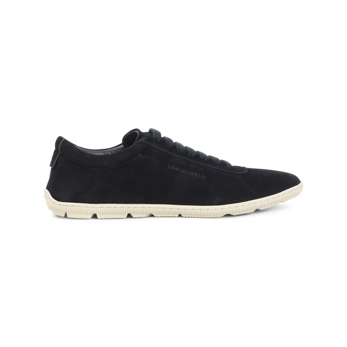 Giorgio Armani Black Goat Leather Sneakers