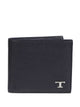 Tod's Bi-Fold Leather Wallet With Metal T Timeless Logo