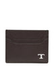 Tod's Grained Leather Cardholder With Metal T Timeless Logo
