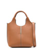 Tod's Leather Mini Shopping Tote Bag With Branded Metal Bar Accessory