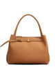 Tod's Brown Gold Tone Buckle Top Bag