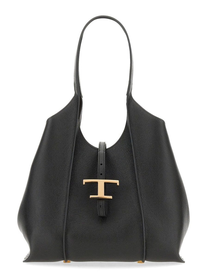 Tod's Black Grained Leather Tote Bag