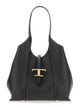 Tod's Black Grained Leather Tote Bag