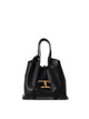 Tod's Black Pebbled Leather Trapeze Bag
