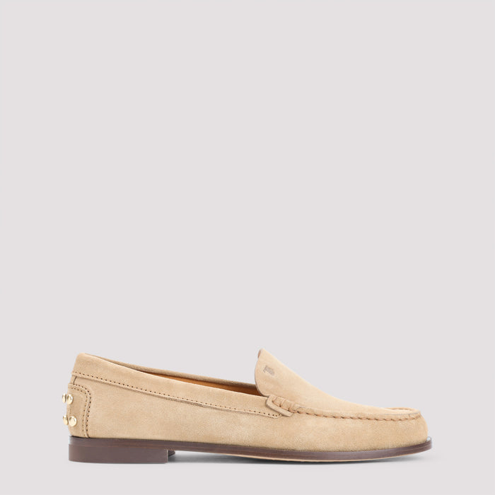 Tod's Ginger Beige Suede Leather Loafers