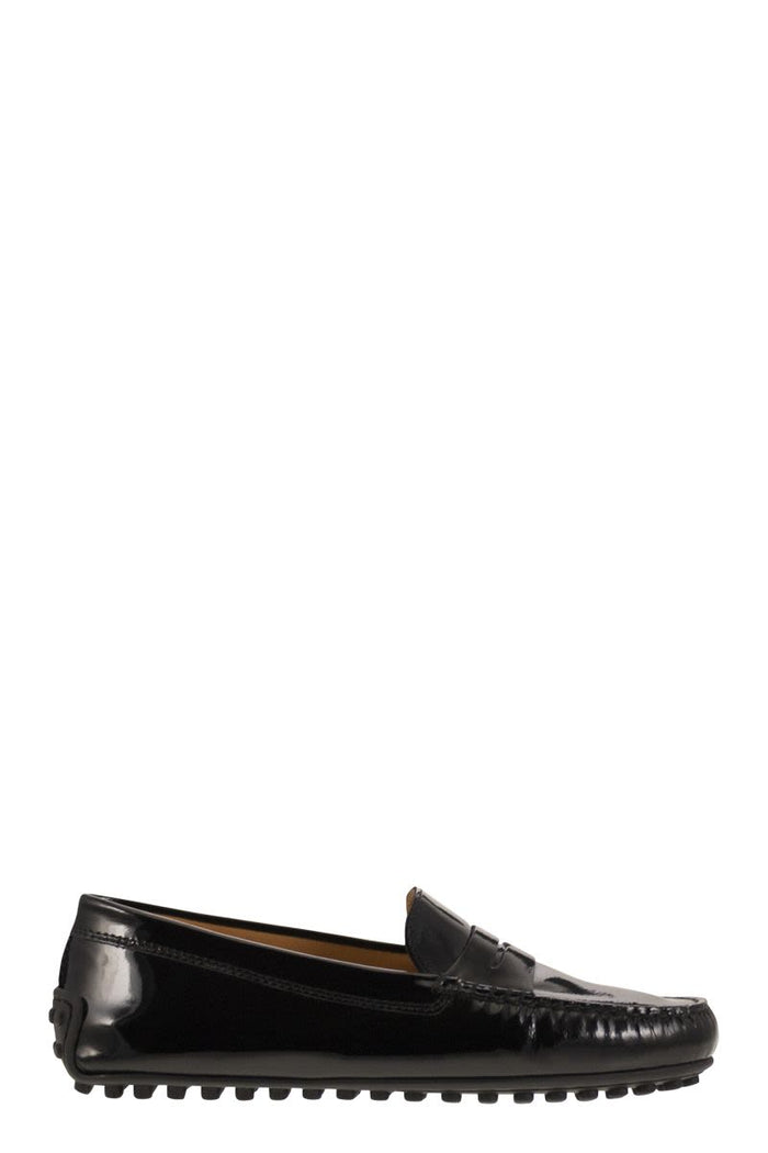 Tod's City Gommino Moccasin In Glossy Leather