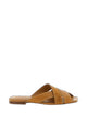 Tod's Flat Leather Sandals With Crossed Straps